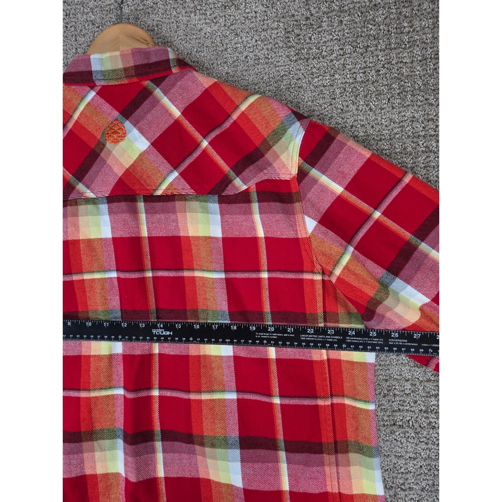 Stio Mens Hutkeeper Heavyweight XL Red Plaid Flannel Button Shirt Long Sleeve - Picture 8 of 9